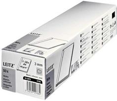 Leitz skaidrių segtuvai A4 3 mm, juodi, 30 lapų, plastikiniai, A4, 80 mm, 65 mm