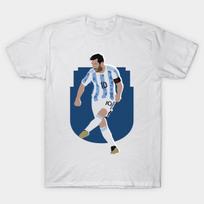 Men Black Print T-shirt Lionel Messi Argentina Captain Copa America No-Cut Transfer Paper Print Cotton Tshirt 2XL