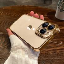 Luxury Plating Clear Phone Case For iPhone 17 Air 16 15 14 13 11 12 Pro Max Plus 13 12 Mini Full Lens Protector Silicone Cover For iPhone 17 ProMax