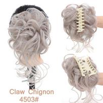 Synthetic Chignon Messy Curly Claw Hair Bun Scrunchy Fake False Hair Band Tail for Women Hairpieces Blonde Black Brown KTB 1PC gray