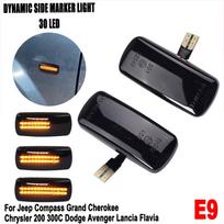 2x LED Dynamic Side Marker Light for Chrysler 300 Town Country 200 Trun Signal Lamps for Jeep Grand Cherokee Compass Car-Styling
