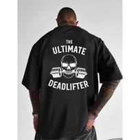 Men's Deadlift Gym T-Shirt with Back Print - Breathable Weightlifting Shirt, Deadlift Graphic Fitness Tee,Summer Workout Top for Gym & Casual Wear S