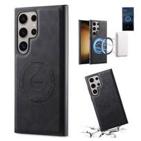 Denior Vintage Magnetic Faux Leather Case for Samsung S26 Ultra/S25 Plus S26 Plus ruda