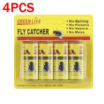 Double Sided Sticky Fly Ribbons Insect Bug Glue Traps Non-Toxic Fly Catcher Strips for Home Mosquito & Flying Pest Control 4PCS geltona