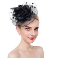 Wedding Fascinator Hat with Floral Design and Veil Mesh Netting for Bridal Party and Formal Events Elegant Headpiece Accessory One Size juoda