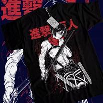 Anime Attack On Titan Mikasa 104th Cadet Corps Black TShirt S