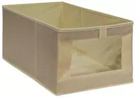 Besk Daiktadėžė 40x25x20cm su langeliu Smėlio spalvos