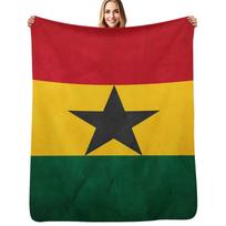 Ghana Ghanaian Flag National Flag of Ghana Throw Blanket Lightweight Warm Blanket for Travel Camping Size: 75*100cm, Weight: 230 GSM