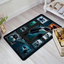 Orca Whale Art Collection Pattern Rug Floor Mat for Living Room or Bedroom Soft and Comfortable Carpet a Gift for Birthday and Holiday. 40x60cm( 15x23in )