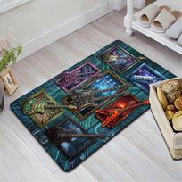 Guitar Art Gallery Pattern Rug Floor Mat for Living Room or Bedroom Soft and Comfortable Carpet a Gift for Birthday and Holiday. 40x60cm( 15x23in )