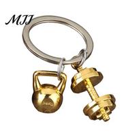 Travel-friendly Keychain Pendant Metal Texture Weightlifting Charm Lightweight Portable Key Chain Backpack Bag Accessory Minimalist