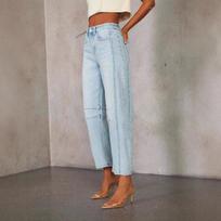 Casual loose mid-waist straight tube women's washed fashion jeans ebay Europe and America JEANS S