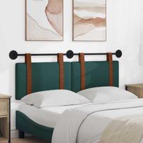 Wall Mounted Headboard Solid Dark Green 130 x 55 x 5 cm Antique PU