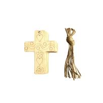 Wooden Cross Pendant with Natural String One Size