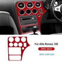 Carbon Fiber Style Center Console Panel Frame Trim Sticker for Alfa Romeo 159 2005-2023 LHD RHD ForRHD Red