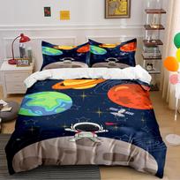Astronaut and Planets Space-Themed Bedding Bedding set (1 duvet cover, 2 pillowcases, duvet not included) 135x200cm