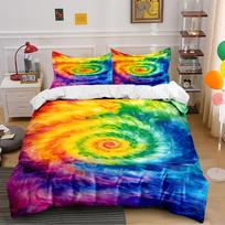 Colorful Swirl Tie-Dye Bedding Set Bedding set (1 duvet cover, 2 pillowcases, duvet not included) 135x200cm