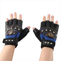 Punk Anti-slip Rivet Fingerless Half Finger Gloves Cycling Gloves Skulls Gloves Motorcycle Gloves