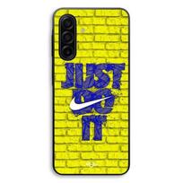 Coque Pour Samsung Galaxy A56 logo just do it couleur bleu front jaune Maniacase
