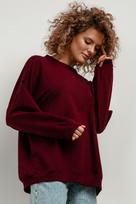 Wide long-sleeved sweatshirt T417 burgundy XL/XXL burgundy