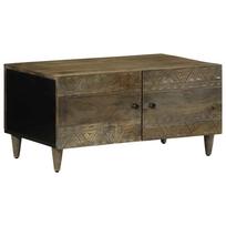 Light Gray Coffee Table 80X50X40 Cm Solid Mango Wood