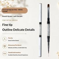 1Pcs Dual End Crystal Nail Art Brush Fine Liner Painting Pen Professional Manicure Tool for DIY Nail Design Nail Artists