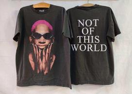 Dennis Rodman Not Of This World Vintage 90s Y2K XL Single Stitch T-Shirt REPRINT Unisex T-Shirt S
