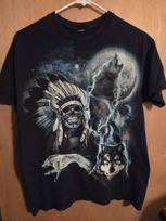 Y2k Native Wolf lightning tee Medium Cut Tag Unisex T-Shirt XXL