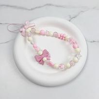Beaded Bow Beaded Mobile Phone Chain Plastic Bowknot Y2K Phone Lanyard  Jewelry Gift Style C