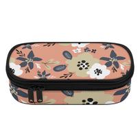 Pen Case Wear Resistant Polyester Printed Zip Around Closure with Mesh Pocket Removable Divider and Pen Slots for Students One Size