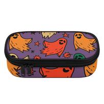 Pencil Pouch Printed 300D Polyester Large Capacity Zip Around Closure with Main Compartment Mesh Pocket and Pen Slots for Students One Size