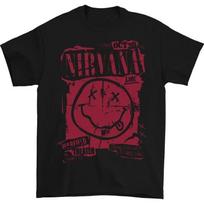 Nirvana Punk Rock Oversized American Street Style Graffiti Smiling Face White T-shirt M