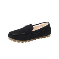 Women's Autumn Winter Warm Fleece Lined Moccasins Flat Sole Soft Shoes Slip on Maternity Granny Shoes 35