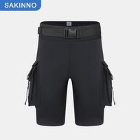3MM Unisex Tech Diving Shorts for Snorkeling, Windsurfing, Rowing & Surfing with Storage S