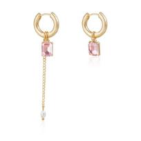 Trendy Glass Block Simulated Stone Accent Drop Earrings And Necklace Alloy Jewelry Ideal for Birthday Anniversary Gifts