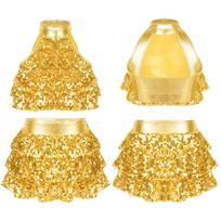 Girls Modern Jazz Latin Ballet Dance Costume Halter Shiny Sequins Crop Top with Skirted Leotard Shorts Outfits Dancewear 3-4 Years auksas