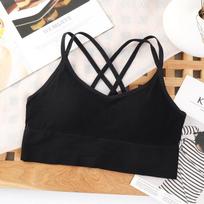 Sexy Open Back Bandage Bustier: Seamless Lingerie Tube Top with Cross Straps and Anti-Exposure Design One Size