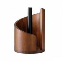 Wooden Paper Towel Holder with Mango Wood Round Base with Iron Holder Mango Wood Stand Countertop Towel Holder Home Decor