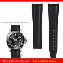 21mm 22mm lenkta galinė fluororavėtinė laikrodžio apyrankė Longines CONQUEST GMT L3.790/L3.890 laikrodžio dirželiui Apyrankė vyriškam 41/43mm ciferblatui 21mm gray