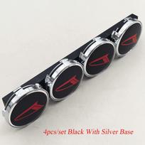 4Pcs 60mm Universal Car Wheel Center Hub Caps Black Red Sport Logo Chrome Rim Badge Emblem Dustproof Auto Tuning Accessories