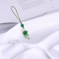 Cute Green Phone Strap Lanyard Kawaii Charms Classic Lovely Mobile Phones Accessories Beaded Handmade Key Chain Pendant