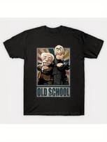 Vyriškas Statler ir Waldorf Retro TV serialo tematikos marškinėlis, 70-ųjų/80-ųjų stiliaus Klasikinis personažų raštas Nostalgiškas stilius - Vyriškas vasaros... S įvairiaspalvis