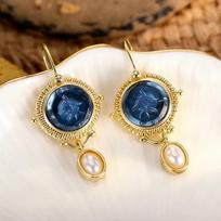Huitan Vintage Noble Drop Earrings with Imitation Pearl Charming Holidays Zircon for Women Delicate Stylish Ear Accessories Hot