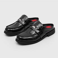 Mens Backless Loafers Mules Old Money Style Slip On Penny Loafers Party Dress Casual  Brand Male Footwear Pure Black Plus Size 45 39