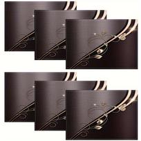 Švytinčio prabangumo aukso lapų tekstūros padėkliukas, izoliuotas valgomojo stalas, minimalistiniai restorano stalo dekoravimo aksesuarai 2PCS black
