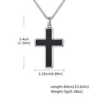 Classic Stainless Steel Cross Pendant Necklace, Turquoise Black Agate Tiger Eye Natural Stone Vintage Fashion Jewelry for Men 50cm