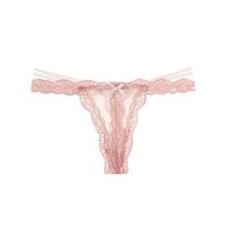 Peach Lace Trim Low Waist Women's Underwear - Sweet, Sexy, and Cool Dopamine Color Block Design Medium