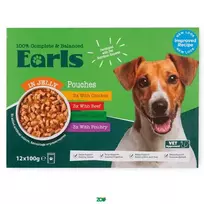 Earls Dog Pouches in Jelly Mix konservuotas pašaras suaugusiems šunims, mix; 12x100g