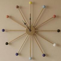 Mid Century Modern Starburst Clock, Silent Retro Atomic Wall Decor