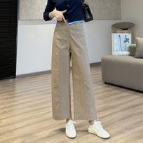 Women's High Waist Grandma Pants Wide Leg Pants Japanese Casual Sand Washed Cropped Cargo Trousers S